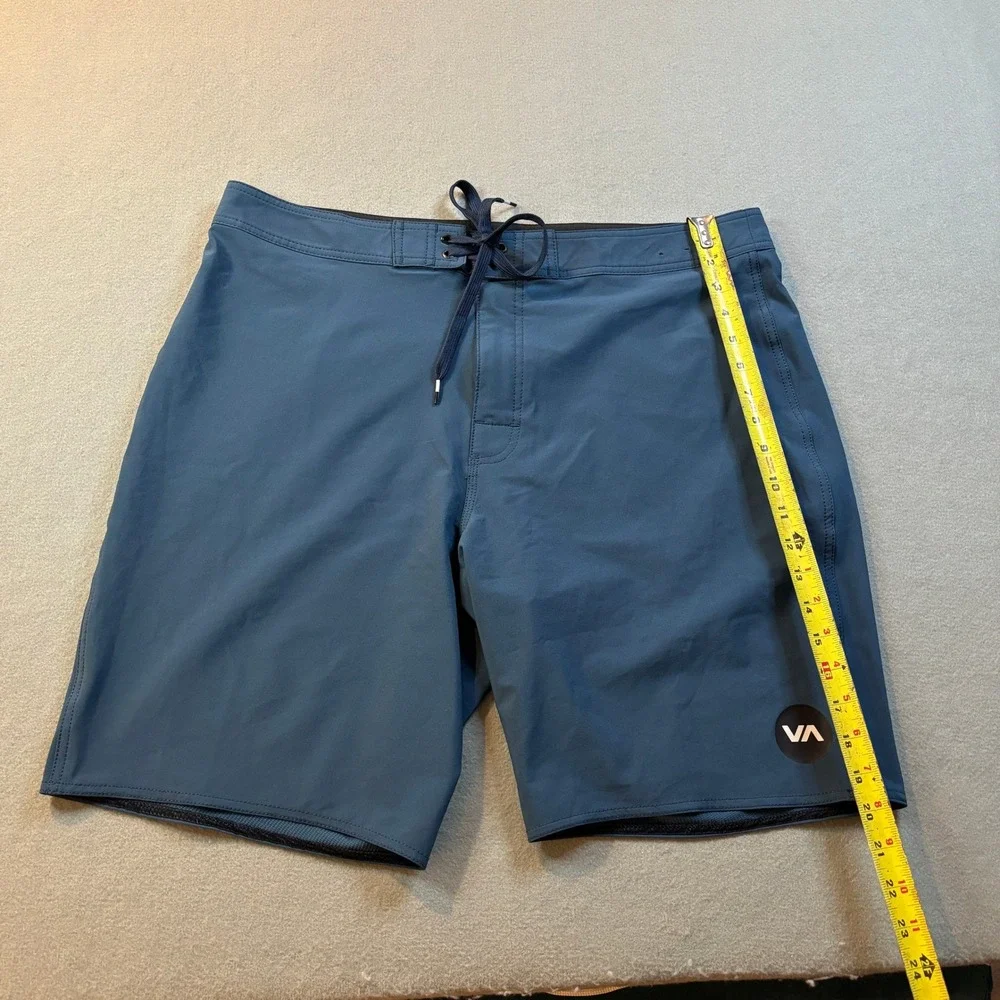 RVCA Board Shorts Mens 36 Blue 4-Way Performance Stretch Swim Trunks ME117VAT